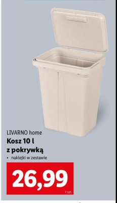 Kosz z pokrywk膮 10 l LIVARNO HOME promocja