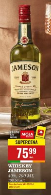 Whiskey Jameson 40% 700 ml promocja w Biedronka