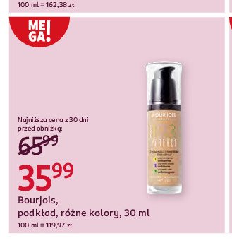 Podkład no.52 vanille Bourjois 123 perfect promocja w Rossmann