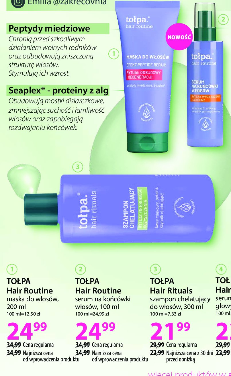 Maska do włosów Tołpa hair rituals promocja