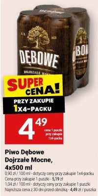 Piwo Dębowe Dojrzałe Mocne, 4x500 ml promocja w Twój Market