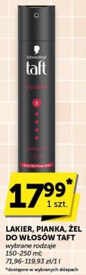 Lakier, pianka, żel do włosów Taft promocja w Euro Sklep