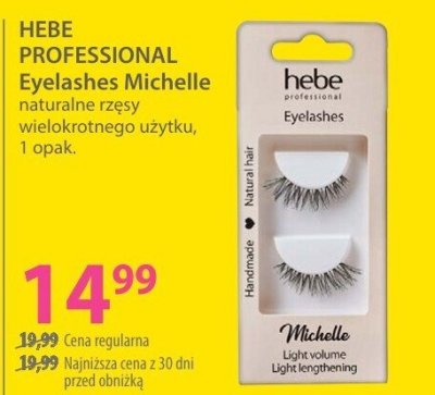 Rzęsy HEBE PROFESSIONAL Eyelashes Michelle naturalne wielokrotnego użytku 1 opak. promocja w Hebe