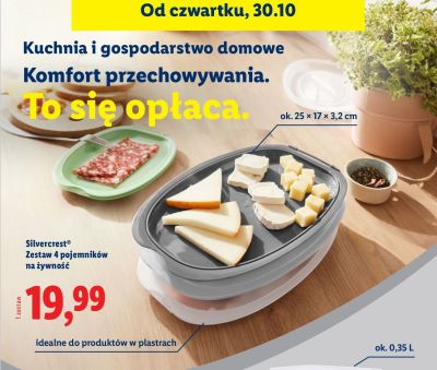 Zestaw 4 pojemników na żywność Silvercrest promocja w Lidl