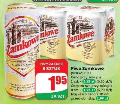 Piwo Zamkowe puszka promocja w Dino