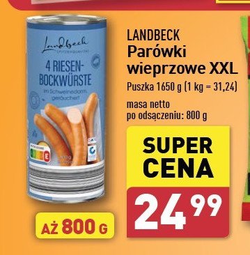 Parówki wieprzowe Landbeck promocja