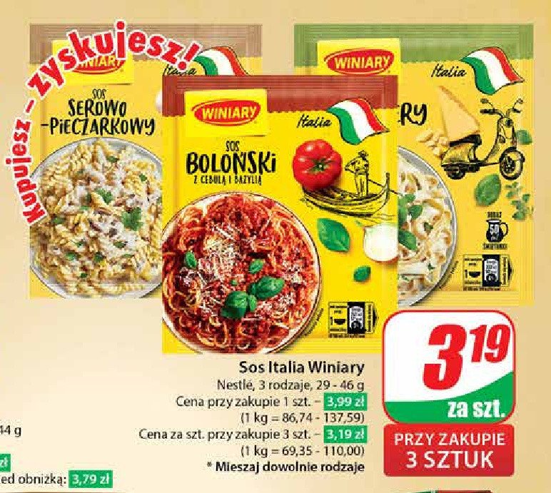 Sos do makaronu serowo-pieczarkowy Winiary italia promocja