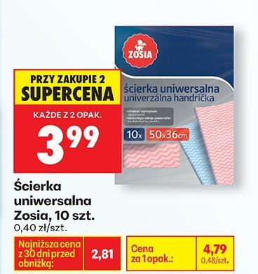 Ścierka uniwersalna Zosia, 10 szt. promocja w Biedronka