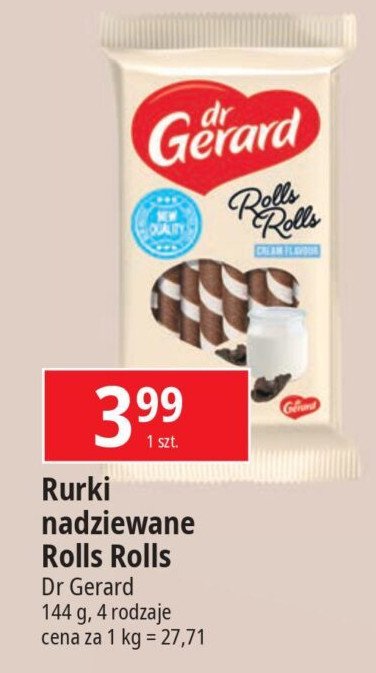 Rurki waflowe rolls rolls z kremem śmietankowym Dr gerard promocja