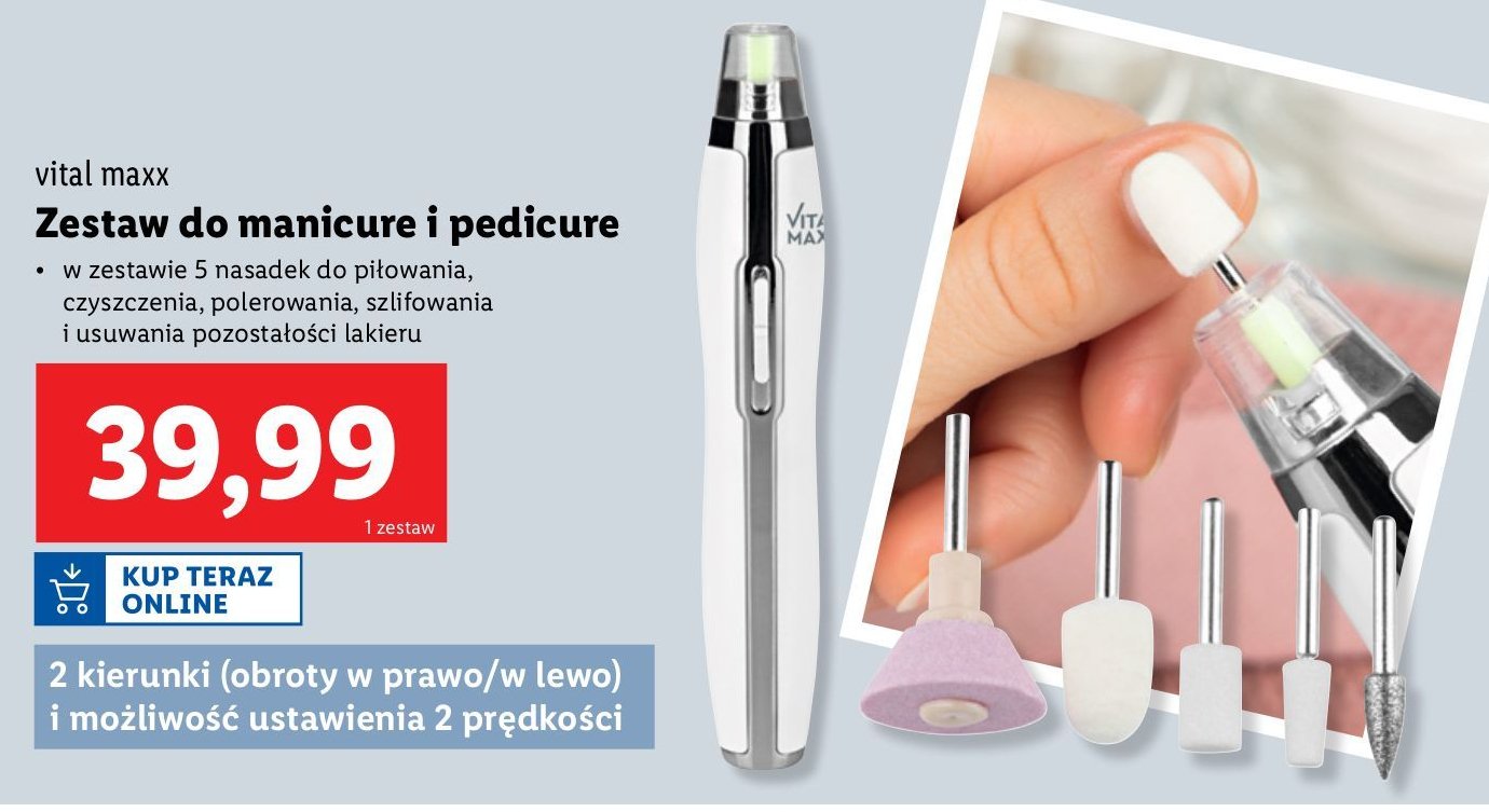 Zestaw do manicure i pedicure Vital maxx promocja w Lidl