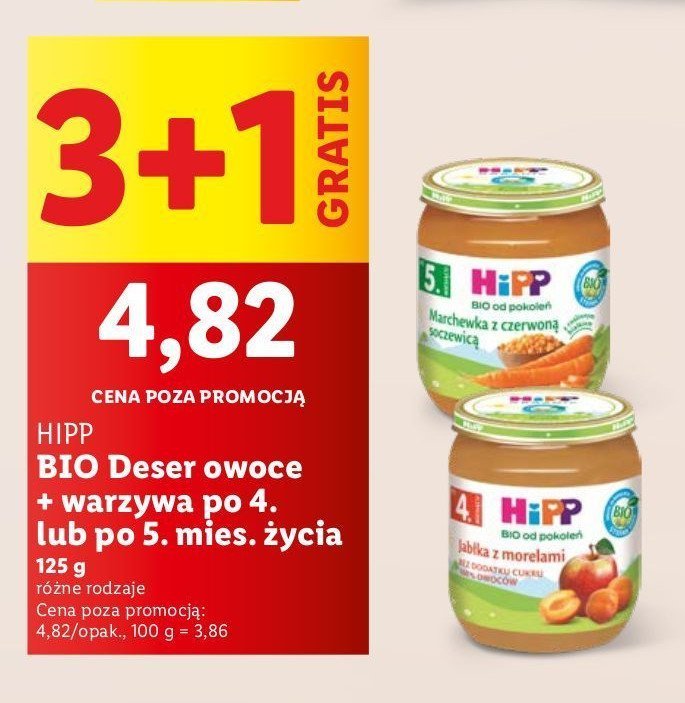 Jabłka z morelami Hipp bio promocja w Lidl