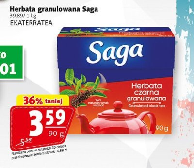 Herbata granulowana Saga czarna EKATERRATEA promocja w Prim Market