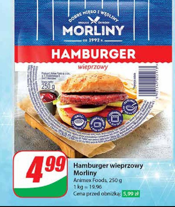 Hamburger wieprzowo-drobiowy Morliny promocja