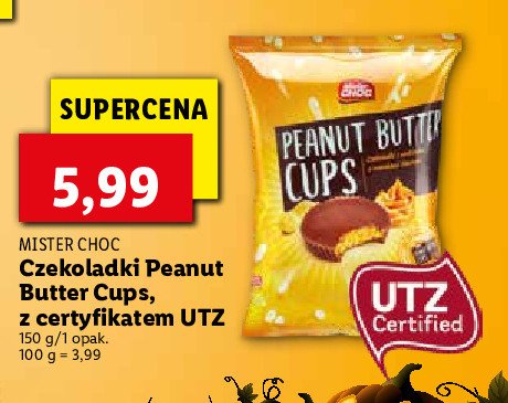 Czekoladki peanut butter cups Mister choc promocja
