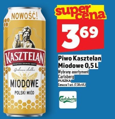 Piwo Kasztelan Miodowe 0,5l promocja w TOPAZ