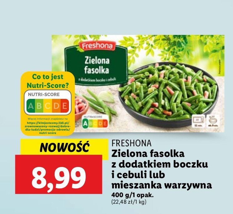 Zielona fasolka z dodatkiem boczku i cebuli Freshona promocja