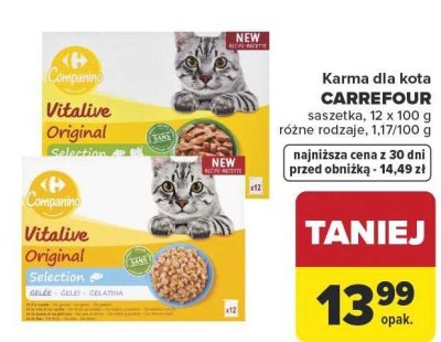 Karma dla kota CARREFOUR saszetka różne rodzaje promocja w Carrefour Market