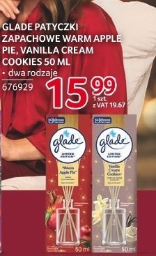 Odświeżacz Glade Warm Apple Pie, Vanilla Cream Cookies patyczki zapachowe 50 ml promocja w Selgros
