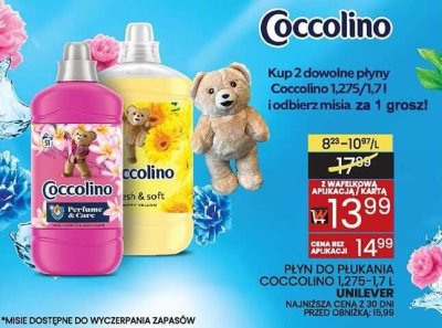 Płyn do płukania COCCOLINO 1.275-1.7 L różne rodzaje UNILEVER promocja w Wafelek