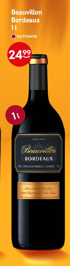 Wino Beauvillon bordeaux promocja