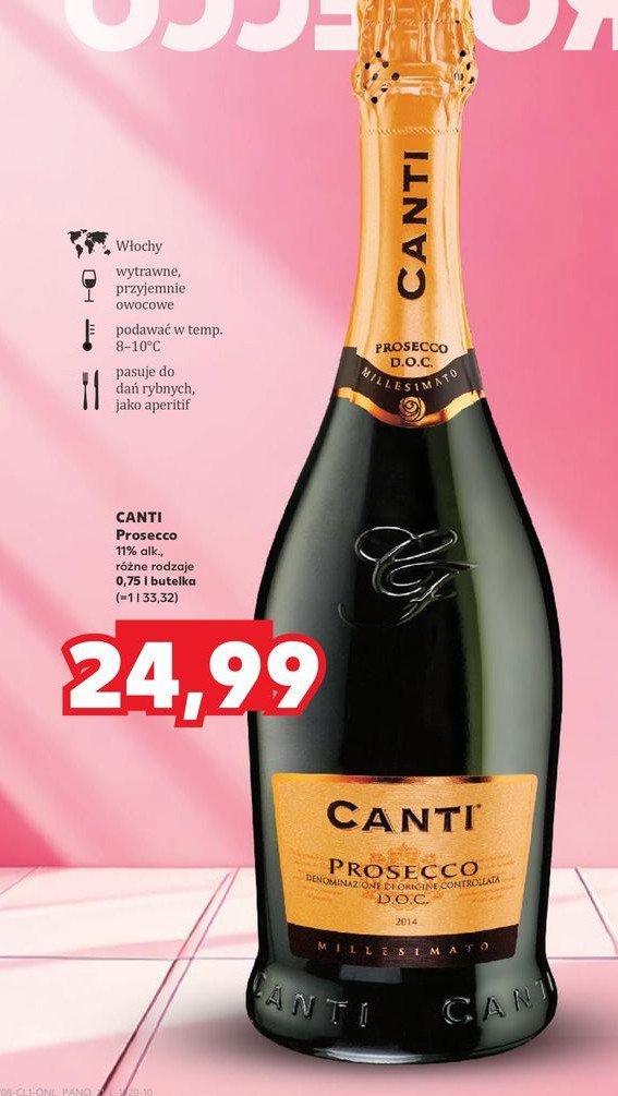 Wino Canti prosecco doc promocja w Kaufland