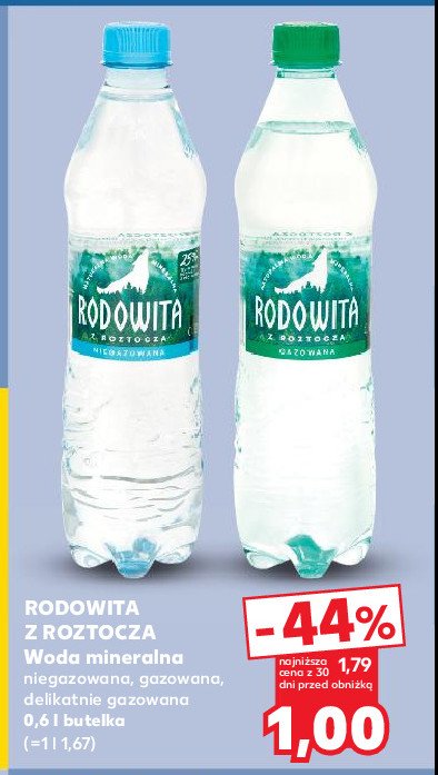 Woda delikatnie gazowana Rodowita z roztocza promocja