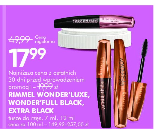 Tusz do rzęs Rimmel wonderfull extreme black promocja w Super-Pharm