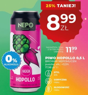 Piwo HOPOLLO 0,5 L promocja w Duży Ben