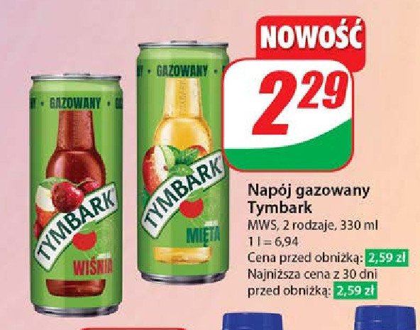 Napój jabłko-mięta Tymbark 1936 promocja w Dino
