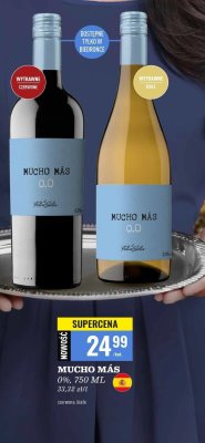 Wino Mucho Más 0.0 białe 0%, 750 ml promocja w Biedronka