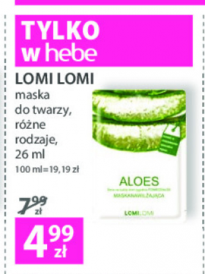 Maseczka do twarzy aloes Lomilomi promocja