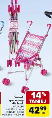 Wózek spacerowy dla lalek NATALIA promocja w Carrefour