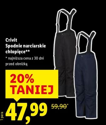 Spodnie narciarskie chłopięce  promocja w Lidl