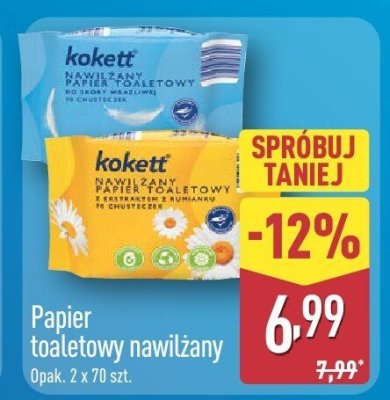 Papier toaletowy nawilżany Kokett promocja w Aldi
