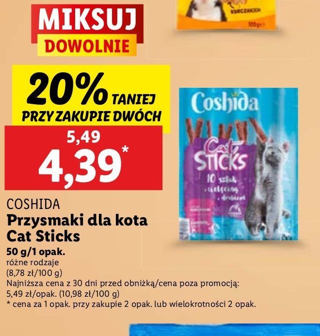 Przysmak dla kota jagnięcina Coshida promocja