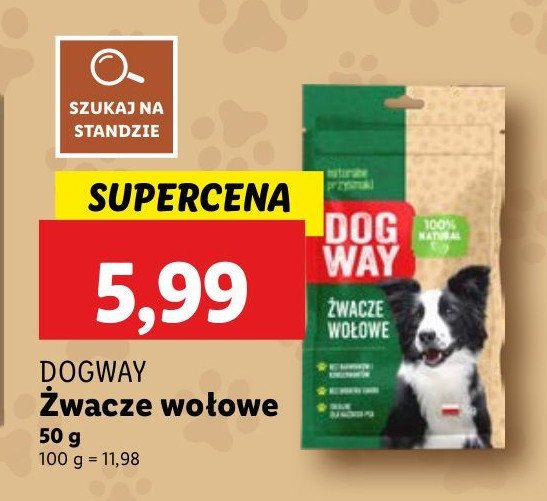 Żwacze wołowe DOG WAY promocja w Lidl