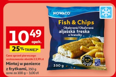 Mintaj w panierce z frytkami Novaco promocja w Auchan