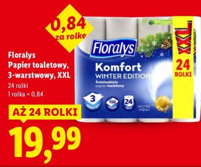 Papier toaletowy Floralys Komfort, 3-warstwowy, XXL promocja w Lidl