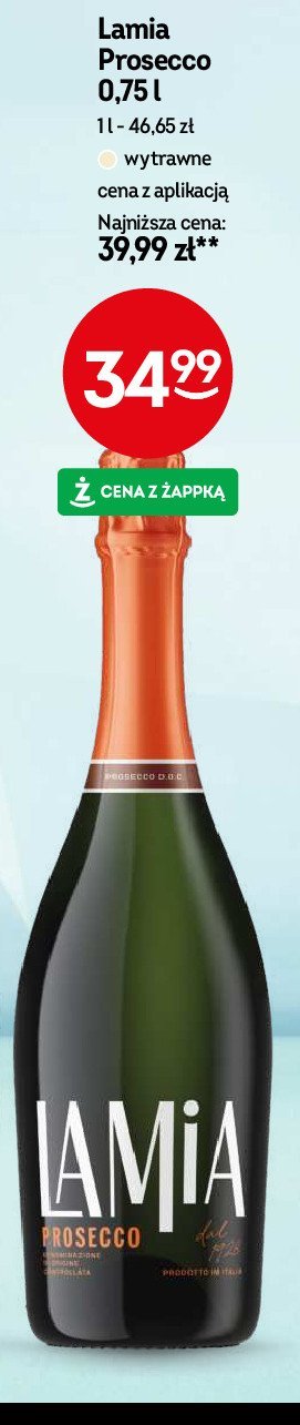 Wino Lamia prosecco promocja