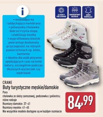Buty turystyczne męskie/damskie CRANE promocja w Aldi