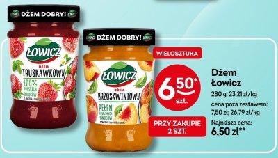 Dżem Łowicz truskawkowy, brzoskwiniowy promocja w Żabka