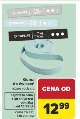 Guma do ćwiczeń różne rodzaje TOPLIFE promocja w Carrefour
