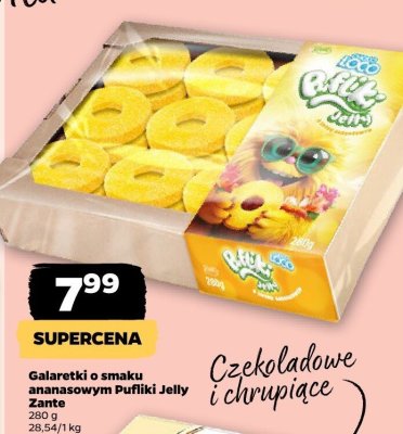 Galaretki o smaku ananasowym Pufilki Jelly Zante promocja w Netto