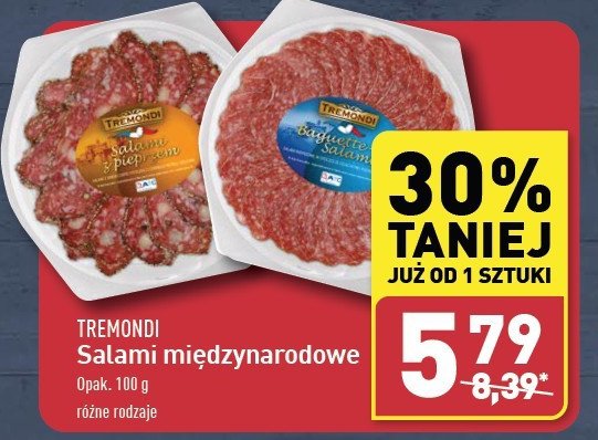 Salami międzynarodowe z pieprzem Tremondi promocja w Aldi