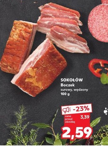 Boczek surowy wędzony extra Sokołów promocja w Kaufland