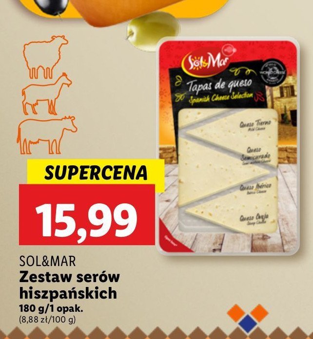 Zestaw serów hiszpańskich tapas de queso Sol&mar promocja