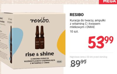 Kuracja do twarzy, ampułki z witaminą C i kwasem mlekowym i DMAE  promocja w Rossmann