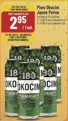 Piwo Okocim Jasne Pełne Carlsberg promocja w POLOmarket