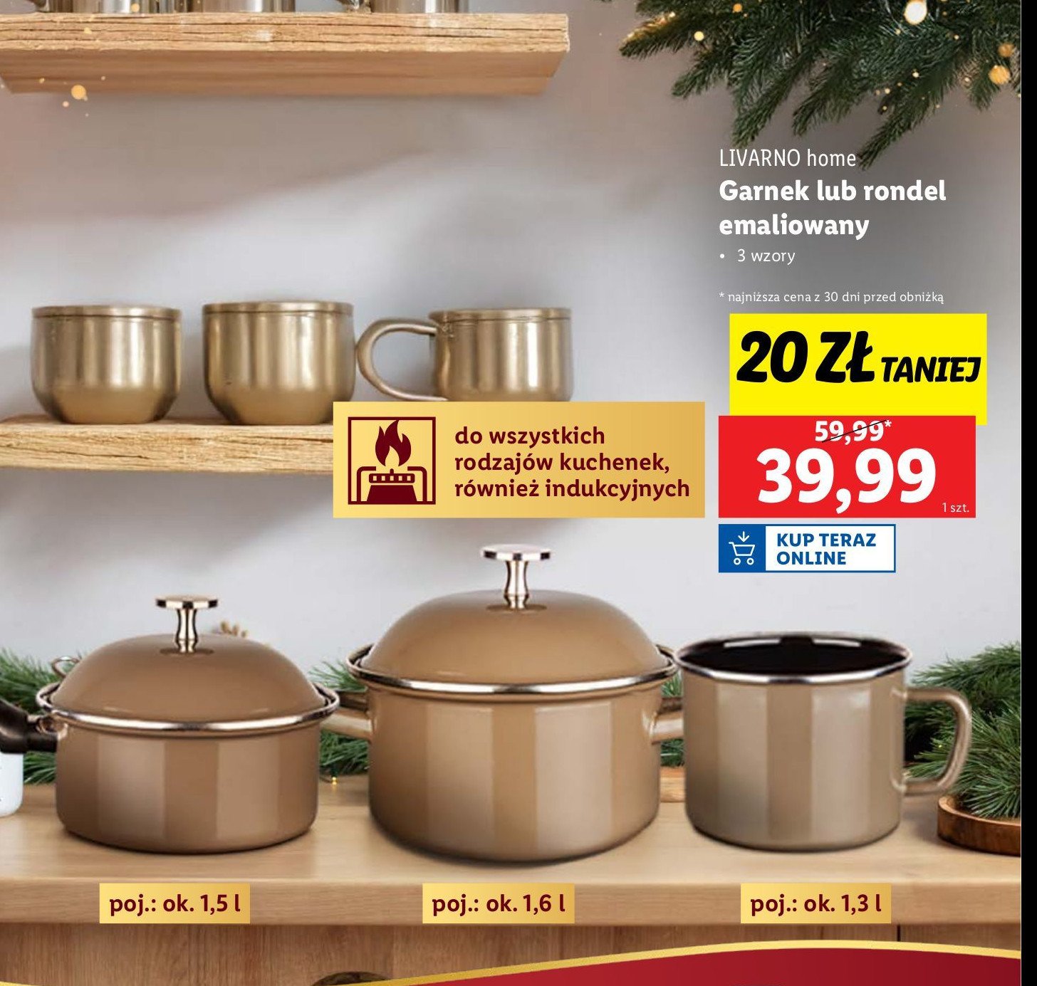 Garnek emaliowany 1.3 l LIVARNO HOME promocja w Lidl