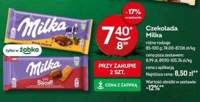 Czekolada Milka różne rodzaje promocja w Żabka